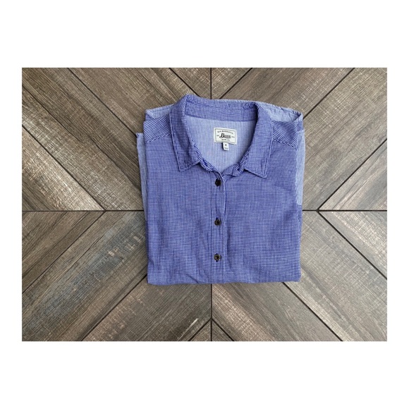 Bass Gingham/seersucker Button up M - Picture 2 of 5